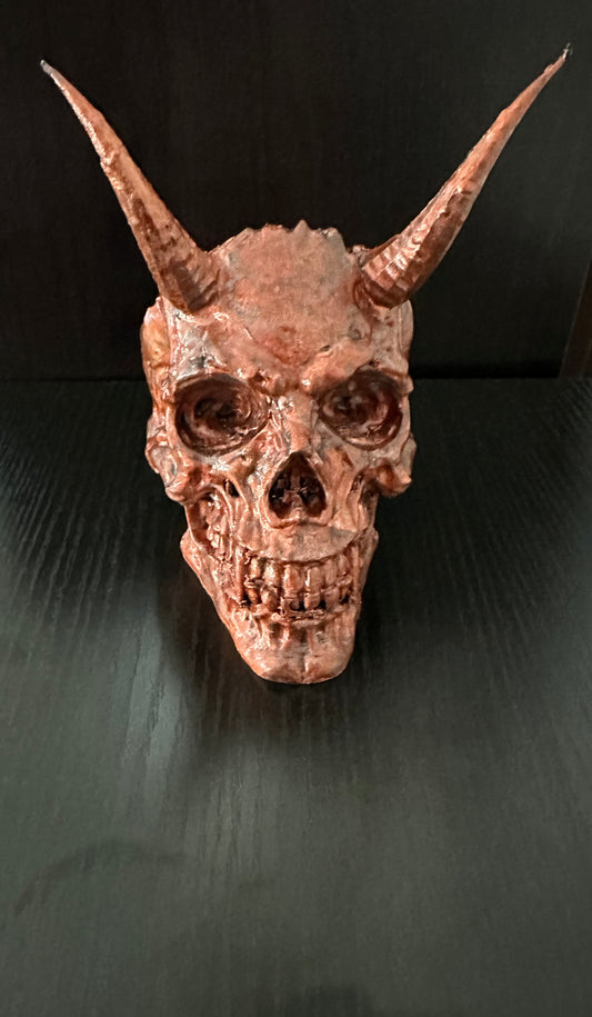 Wicked phone holder bronze skull medieval horns