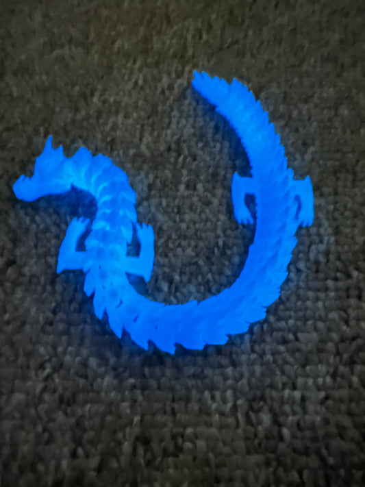 Glow in the dark dragon blue